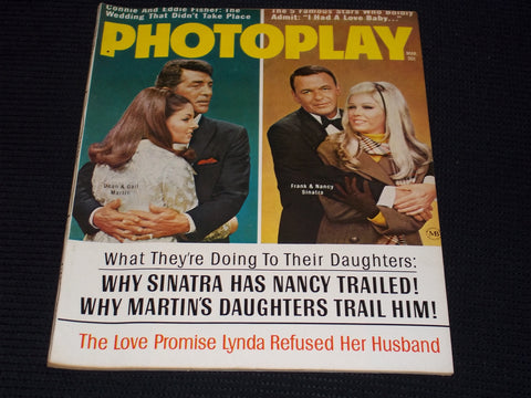 1968 MARCH PHOTOPLAY MAGAZINE - FRANK & NANCY SINATRA FRONT COVER - E 16682
