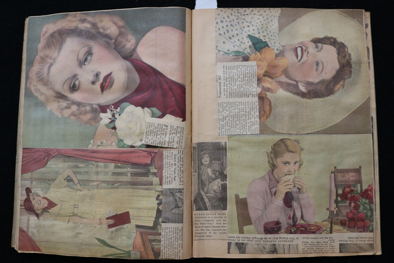 1930'S MOVIE STARS COLOR SCRAPBOOK - JEAN HARLOW - RITA CANSINO - E 24915