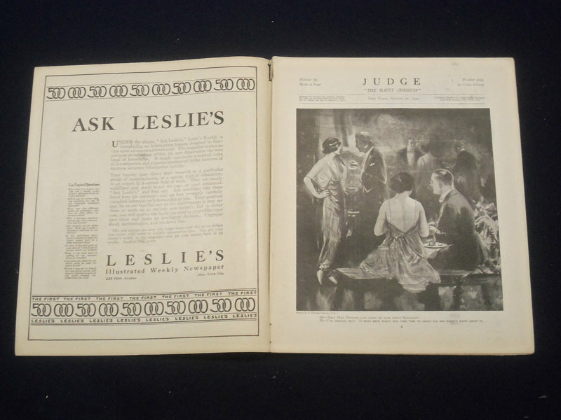 1920 AUGUST 21 JUDGE MAGAZINE-THE GOOD SAMARITAN-ILLUSTRATIONS & STORIES-ST 6876