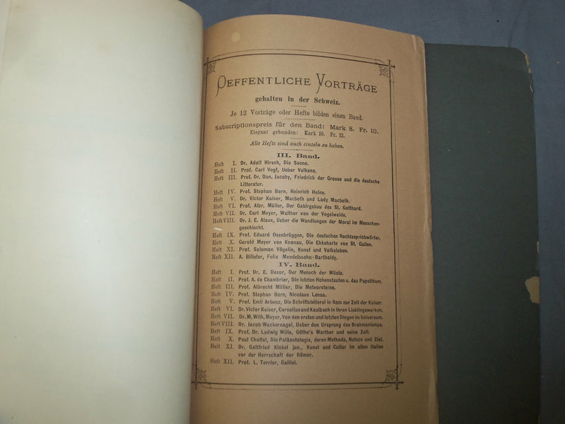1881 DIE GEBIRGE - VORTRAG VON PROF. ALBERT HEIM - GERMAN TEXT - J 4895