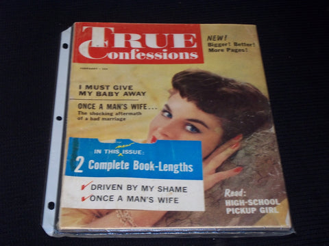 1959 FEBRUARY TRUE CONFESSIONS MAGAZINE - VERY NICE FRONT COVER - E 3504