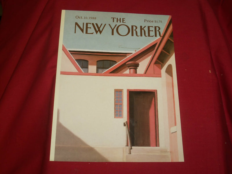 1988 OCTOBER 10 NEW YORKER MAGAZINE FRONT COVER ONLY - GREAT ART FOR FRAMING