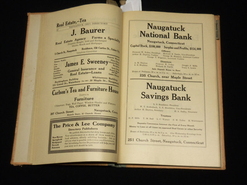 1917 NAUGATUCK DIRECTORY BOOK - CONNECTICUT - NICE ADS - KD 6312