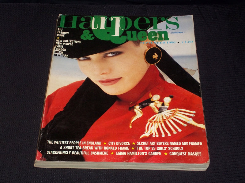 1986 SEPTEMBER HARPERS & QUEEN MAGAZINE - NICE FASHION FRONT COVER - E 5616