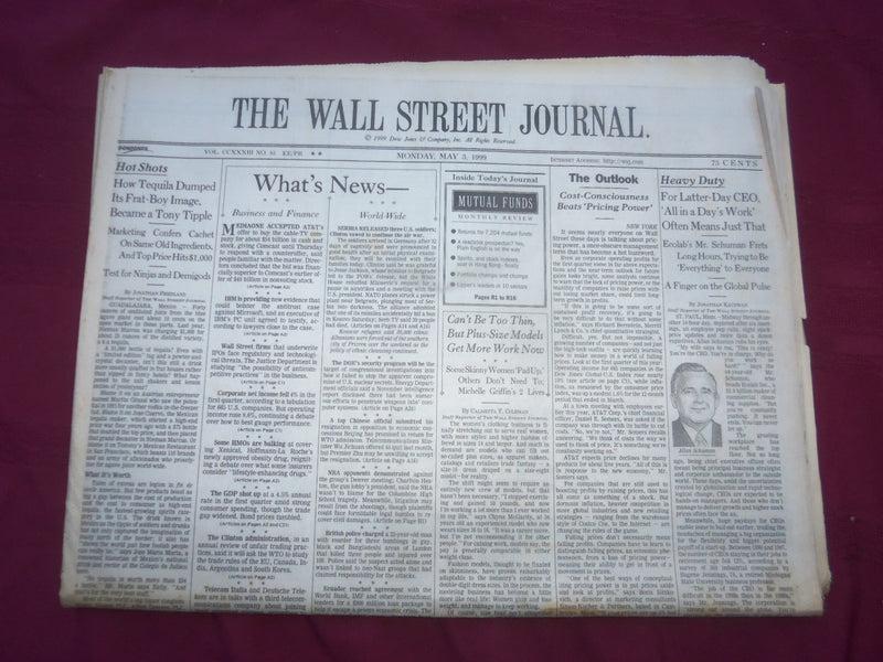 1999 MAY 3 THE WALL STREET JOURNAL - ALLAN SCHUMAN LONG HOURS - WJ 21