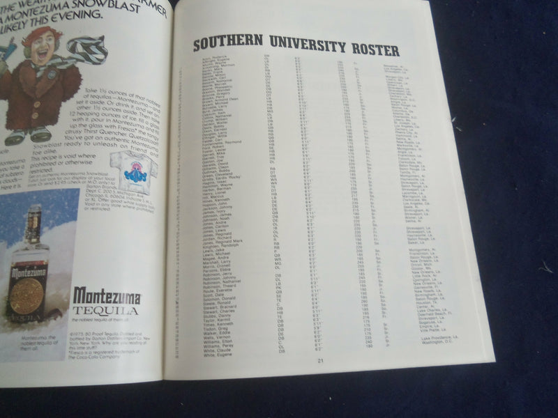 1975 NOV 8 MEAC-SWAC SHOWDOWN PROGRAM -HOWARD UNIV VS SOUTHERN UNIV - SP 1214D