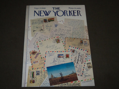 1966 SEPTEMBER 17 NEW YORKER MAGAZINE FRONT COVER ONLY - GREAT ART FOR FRAMING
