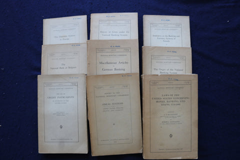 1910 NATIONAL MONEYTARY COMMISSION REPORTS - LOT OF 9 - O 3469