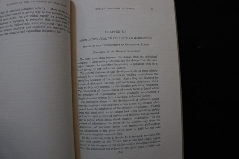 1907 DEC UNIV. OF WISCONSIN BULLETIN BY MARGARET SCHAFFNER - SOFTCOVER - K 3002
