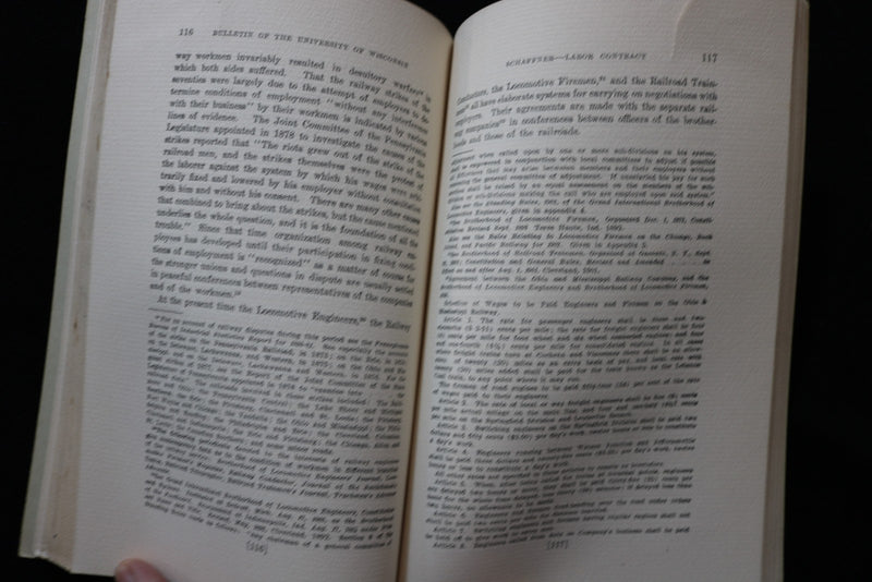 1907 DEC UNIV. OF WISCONSIN BULLETIN BY MARGARET SCHAFFNER - SOFTCOVER - K 3002