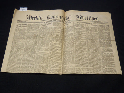 1877 APRIL 4 WEEKLY COMMERCIAL ADVERTISER NEWSPAPER - BROOKLYN BRIDGE - NP 8977