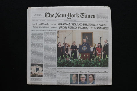 2024 AUGUST 2 NEW YORK TIMES - JOURNALISTS AND DISSIDENT FREED FROM RUSSIA