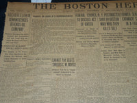 1908 NOVEMBER 10 THE BOSTON HERALD - ROCKEFELLER DEFENDS OIL COMPANY - BH 247