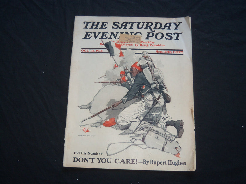 1914 OCT 31 THE SATURDAY EVENING POST MAGAZINE - ILLUSTRATED COVER - SP 655