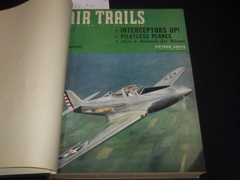 1941 JANUARY-DECEMBER AIR TRAILS MAGAZINE BOUND VOLUME - NICE COVERS - KD 3351N