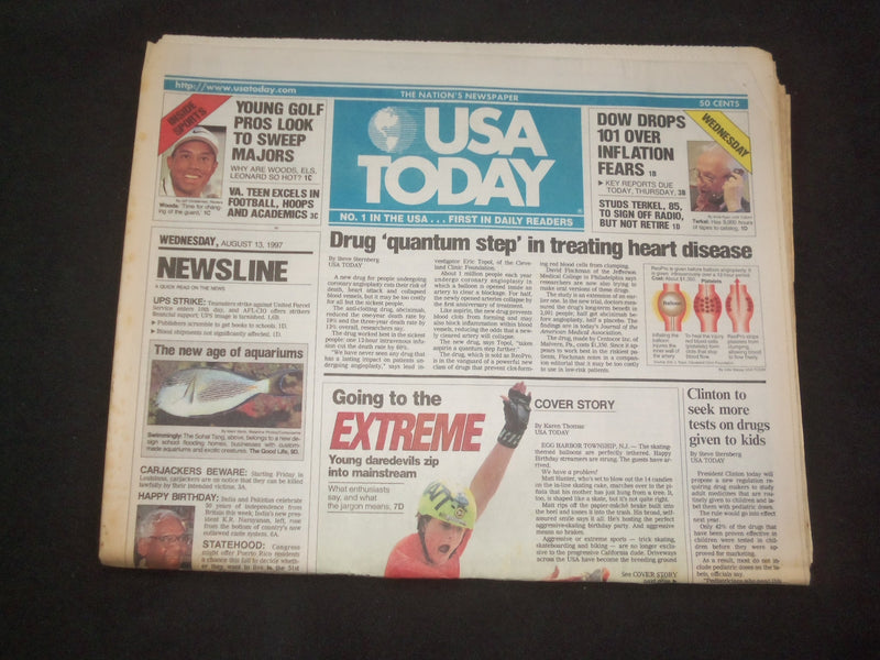 1997 AUGUST 13 USA TODAY NEWSPAPER - DRUG STEP TREATING HEART DISEASE - NP 7877