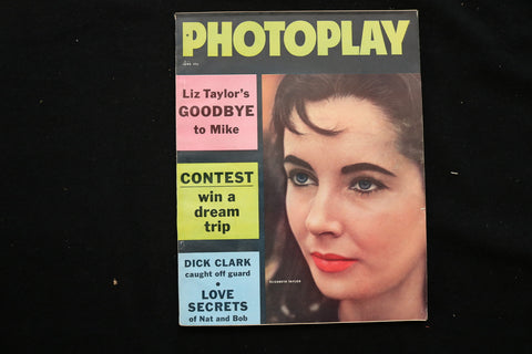 1958 JUNE PHOTOPLAY MAGAZINE - ELIZABETH TAYLOR COVER - B 177T