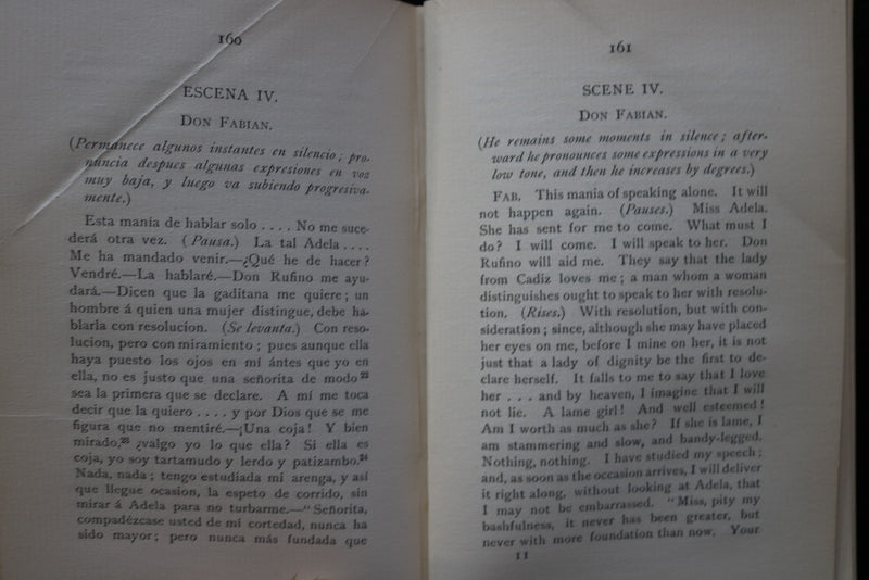 1902 LA COJA Y EL ENCOGIDO HARDCOVER BOOK BY J.E. HARTZENBUSCH- SPANISH - K 3523