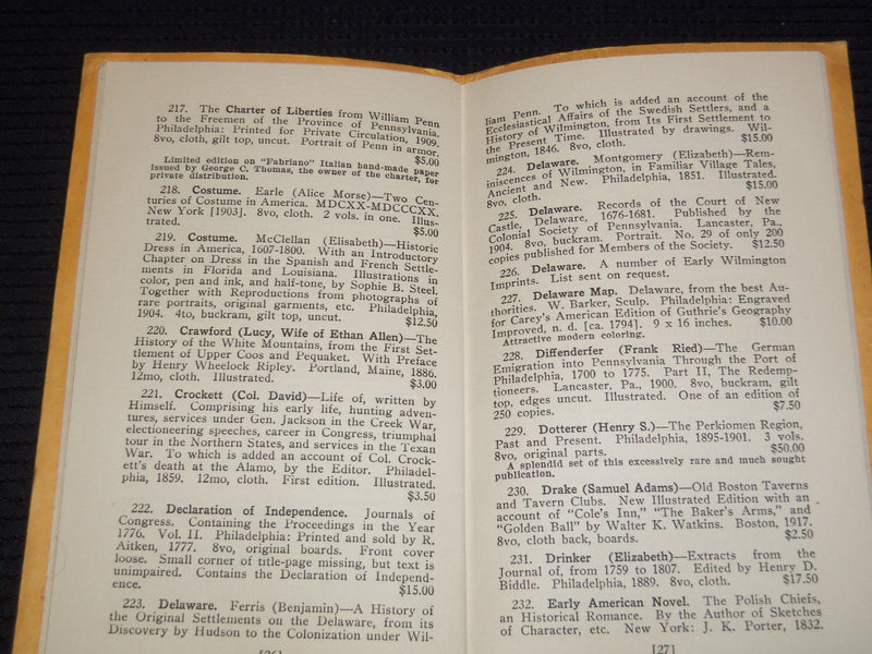 1930'S WILLIAM CAMPBELL BOOK CATALOGUES LOT OF 2 - J 7488