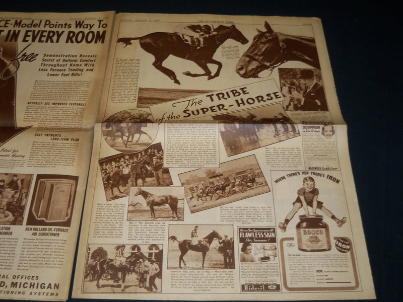 1937 AUGUST 8 THE PITTSBURGH PRESS SUNDAY METRO GRAVURE - MAN O'WAR - NP 4535