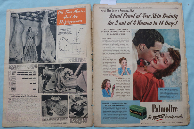 1942 NOV 15 SUNDAY MIRROR NEWSPAPER MAGAZINE SECTION - PRISCILLA LANE - NP 9101
