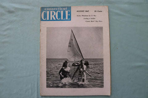 1947 AUGUST CONNECTICUT CIRCLE MAGAZINE - SURF AT PEQUOT BEACH COVER - E 26511