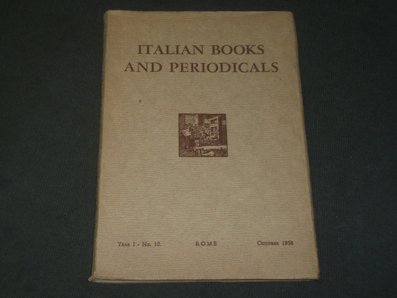 1958 OCTOBER ITALIAN BOOKS AND PERIODICALS - ROME - J 3559
