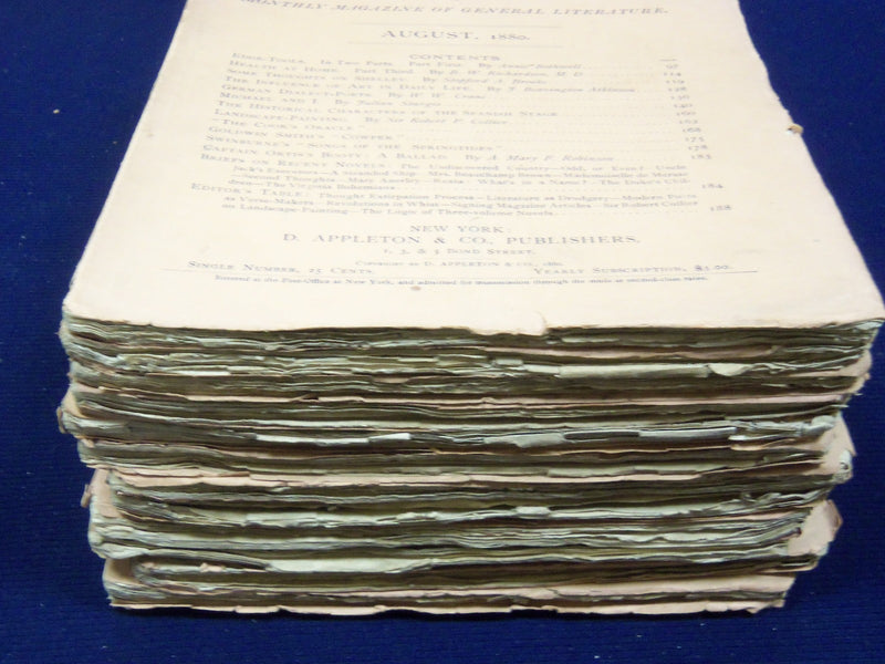 1880 APPLETON'S JOURNAL LOT OF 12 ISSUES COMPLETE YEAR - NICE STORIES - WR 688