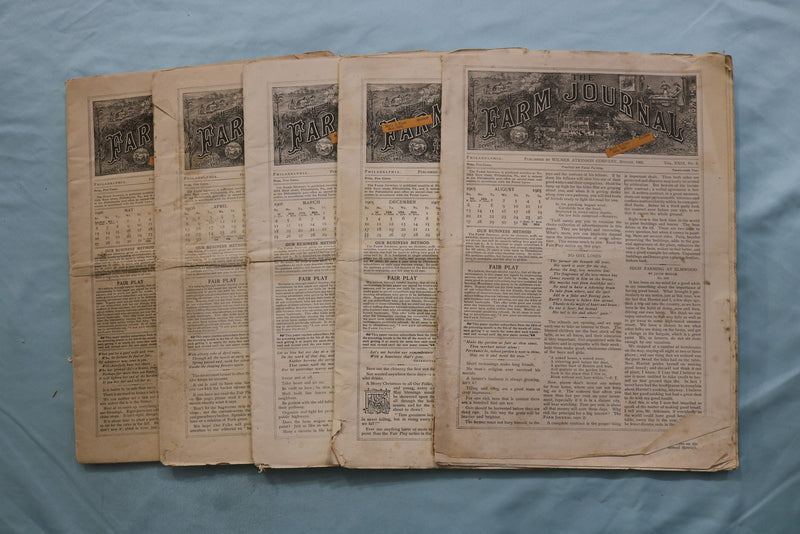 1882-1914 THE FARM JOURNAL - LOT OF 30 - O 3961