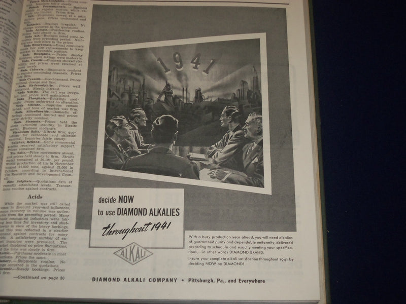 1941 OIL PAINT & DRUG REPORTER MAGAZINE BOUND VOL LOT OF 4 - GREAT ADS - KD 1221