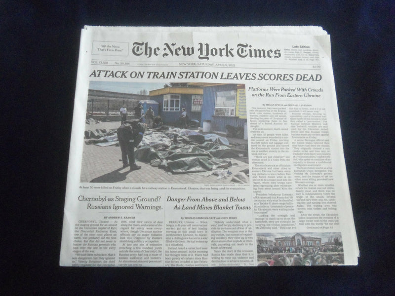 2022 APRIL 9 NEW YORK TIMES - ATTACK ON TRAIN STATION LEAVES SCORES DEAD