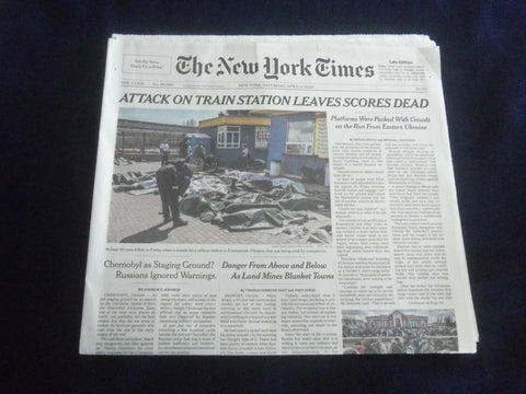 2022 APRIL 9 NEW YORK TIMES - ATTACK ON TRAIN STATION LEAVES SCORES DEAD