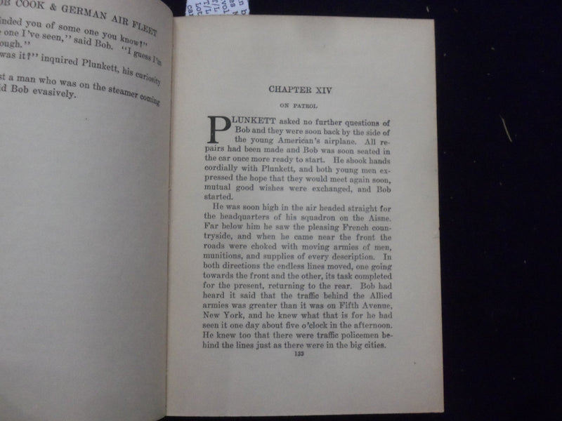 1918 BOB COOK AND THE GERMAN AIR FLEET HARDCOVER BOOK BY PAUL TOMLINSON- KD 8469