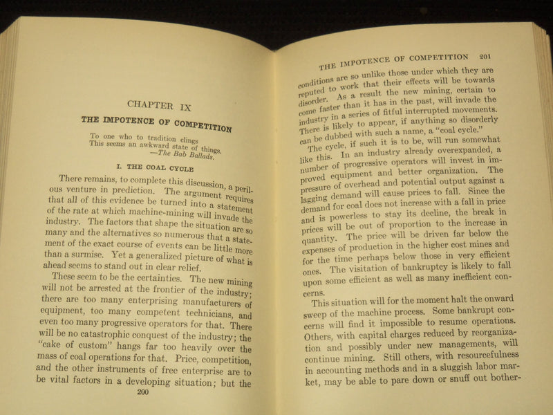 1926 THE CASE OF BITUMINOUS COAL BOOK - INSTITUTE OF ECONOMICS - KD 9510