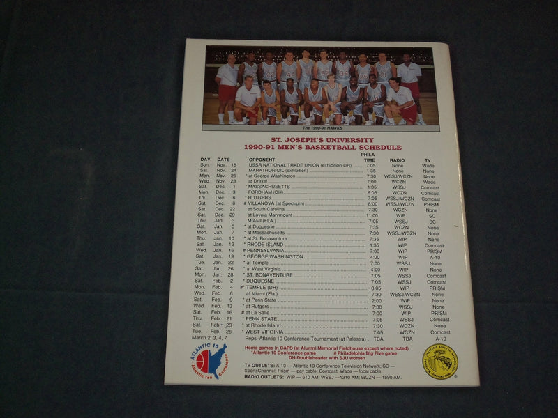1990-1991 ST. JOSEPH'S UNIVERSITY BASKETBALL MEDIA GUIDE - J 3869