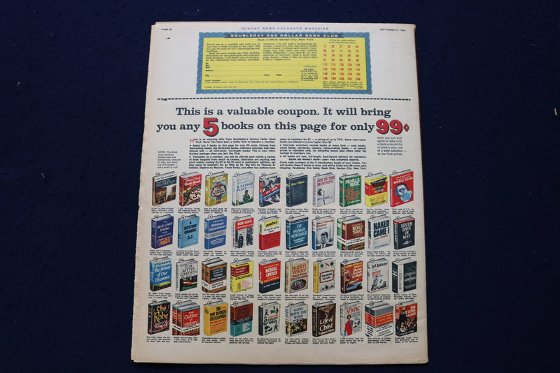 1964 SEP 27 SUNDAY NEWS COLOROTO MAGAZINE - POLLY BERGEN - BASEBALL - E 23012