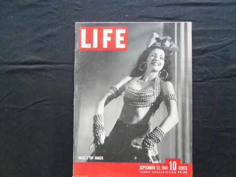 1941 SEPTEMBER 22 LIFE MAGAZINE - BRAZILIAN DANCER VOLUSIA - L 253