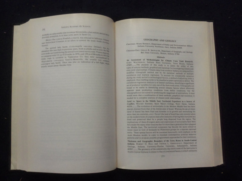 1977 INDIANA ACADEMY OF SCIENCE PROCEEDINGS HARDCOVER BOOK - KD 8291