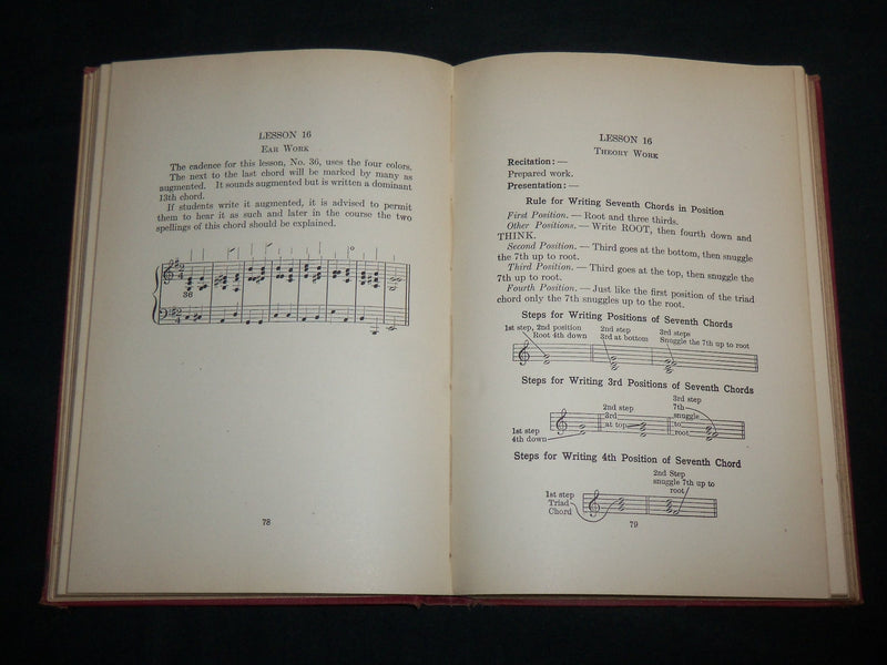 1926 HARMONIC EAR TRAINING AND THEORY HARDCOVER BOOK BY BLANCHE MATHEWS- KD 6951