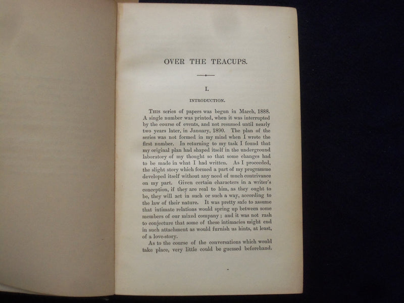 1891 OVER THE TEACUPS HARDCOVER BOOK BY OLIVER WENDELL HOLMES - KD 8653