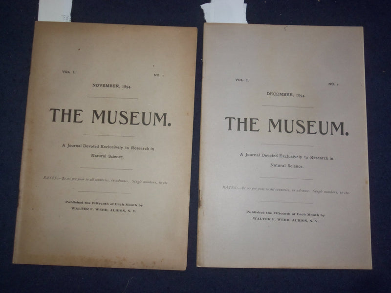 1894 NOV & DEC THE MUSEUM MAGAZINE - ISSUES #1 AND #2 - LOT OF 2 - J 9775
