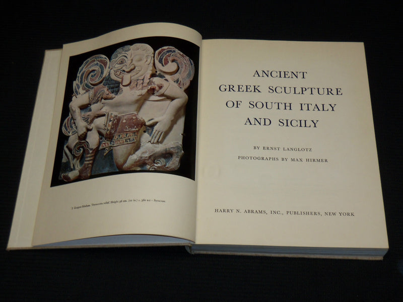 1965 ANCIENT GREEK SCULPTURE OF SOUTH ITALY AND SICILY HARDCOVER BOOK - R 714B