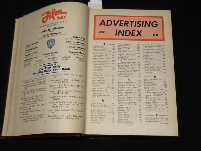 1948 THE FILM DAILY YEAR BOOK OF MOTION PICTURES - JACK ALICOATE - KD 6132H