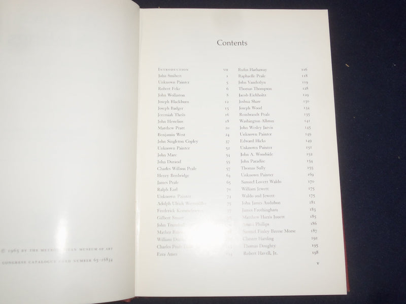 1965 AMERICAN PAINTINGS HARDCOVER BOOK - MET. MUSEUM OF ART - VOLUME 1 - KD 9165