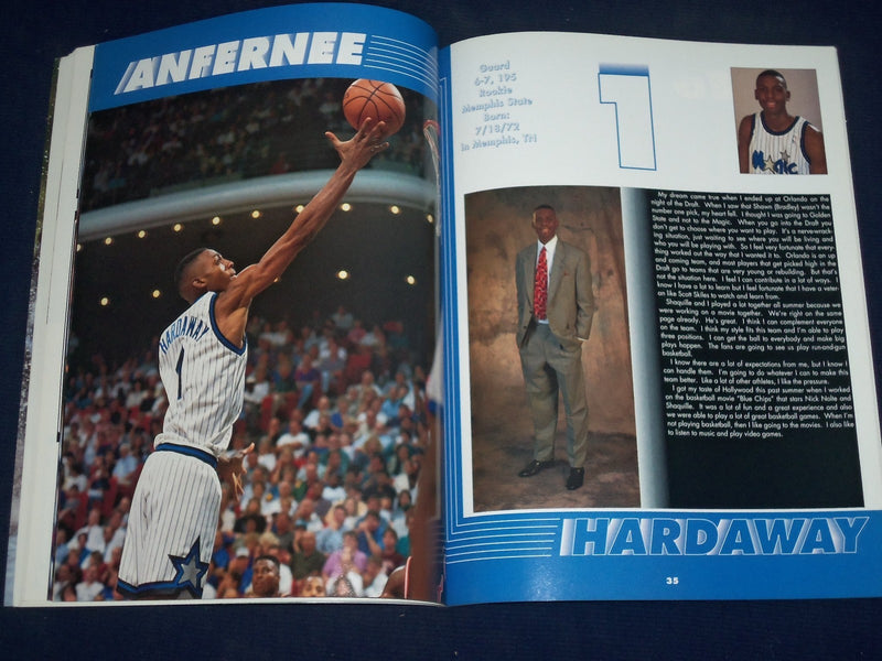 1993-1994 FEEL THE MAGIC ORLANDO MAGIC OFFICIAL TEAM YEARBOOK - PHOTOS - J 388