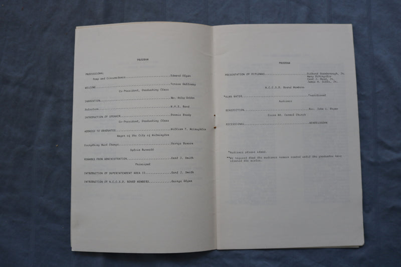 1979 JUNE 14 WILMINGTON HIGH SCHOOL COMMENCEMENT PROGRAM -WILMINGTON, DE - K 712