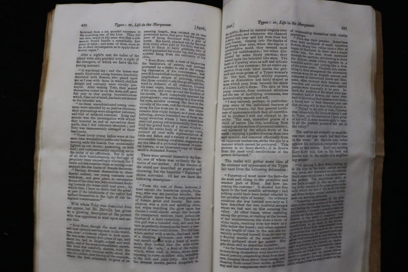 1846 APRIL THE AMERICAN REVIEW - A WHIG JOURNAL - TYPEE - MELVILLE - K 2395