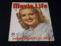 1945 JUNE MOVIE LIFE MAGAZINE - BETTY GRABLE FRONT COVER - E 1547