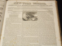 1838-1839 NEW YORK MIRROR AND LADIES GAZETTE BOUND VOLUME - ENGRAVINGS - R 89R