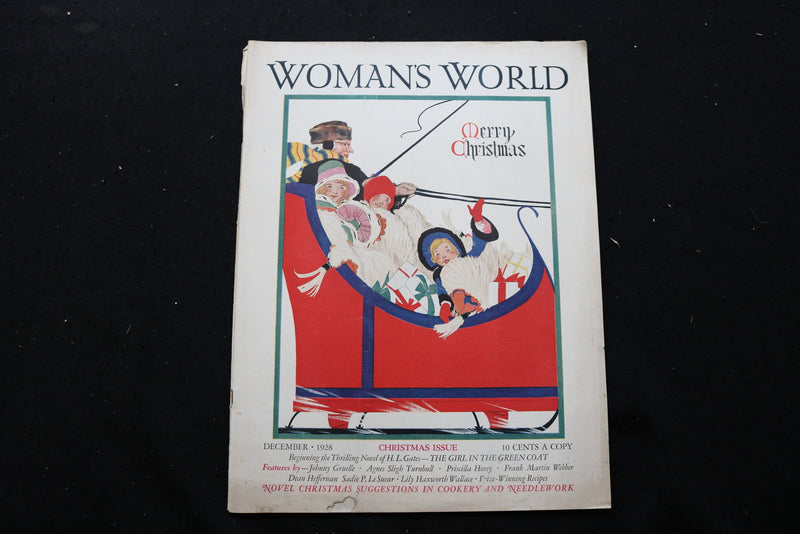 1928 DECEMBER WOMAN'S WORLD MAGAZINE - CHRISTMAS ISSUE COVER - E 10367